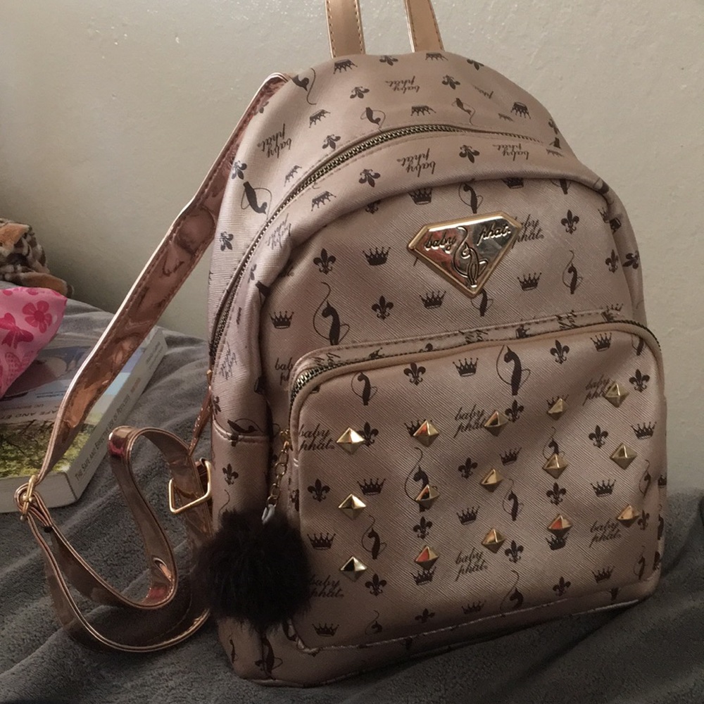 Baby phat rose gold backpack